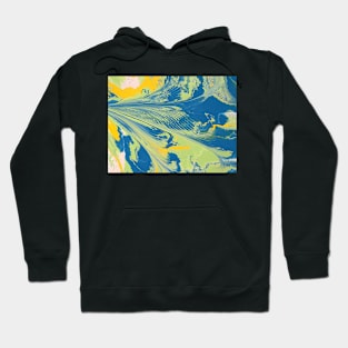 Blue, green, yellow trumpet pull Hoodie